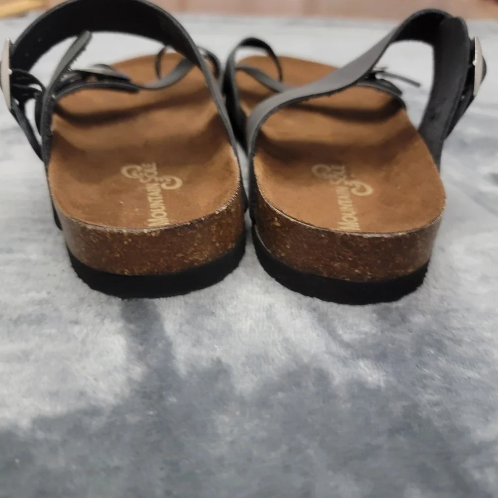 Mountain Sole Sandals Womens Size 7 Black Leather Toe Loop Buckle MS22282 - Picture 4 of 12